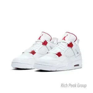 Retro red metallic style white and red casual sports versatile durable and comfortable basketball shoes