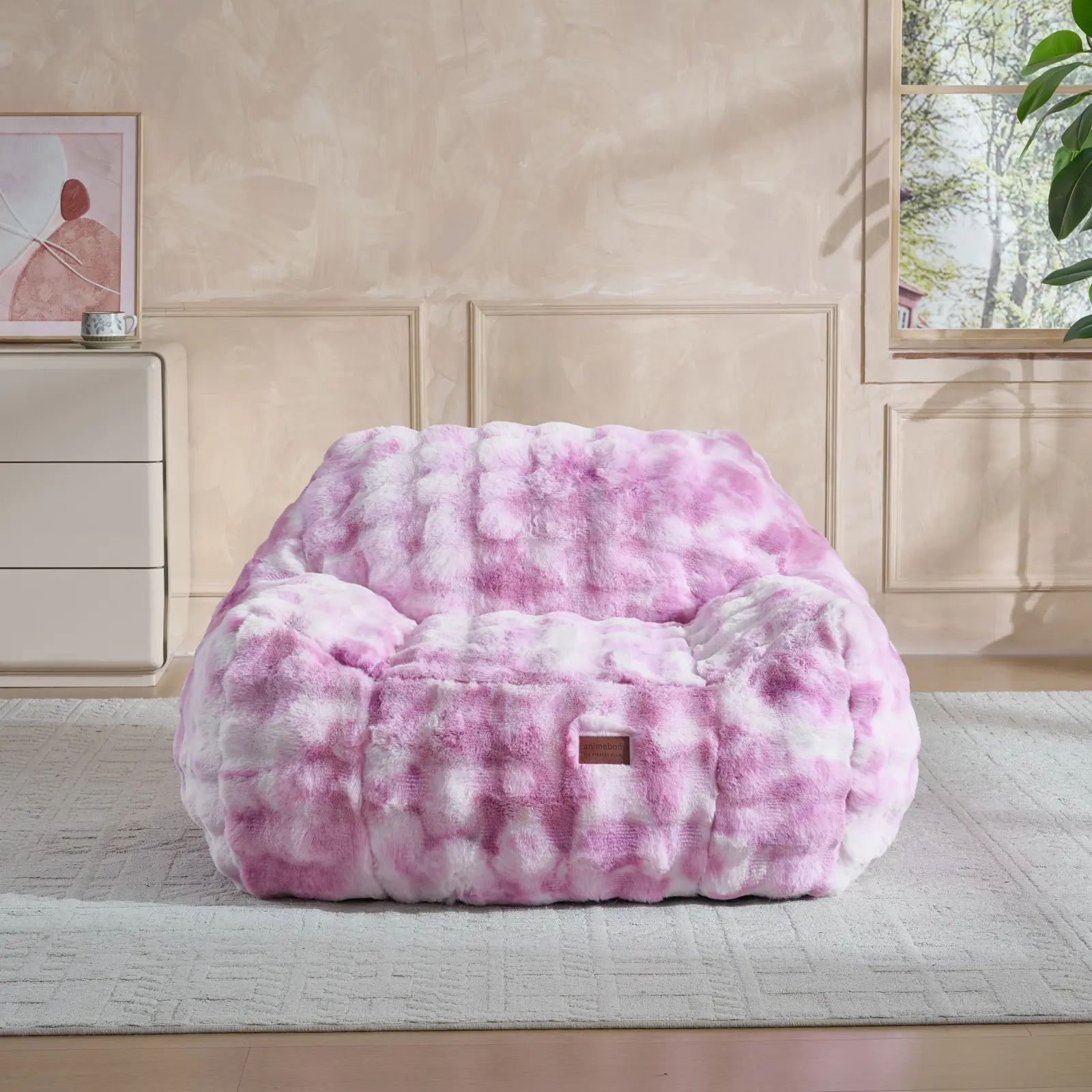 Oversized Plush Bean Bag Chair with Armrests - Ultra Soft Lazy Person's Beanbag Lounger for Adults, Comfy Living Room Bedroom Seating