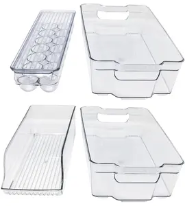 Sorbus Storage Bins - 4 Piece Fridge Organizer Set - Egg Organizer, Can Dispenser, & 2 Drawers with Built-In Handles Boxes Container Fruits Gift