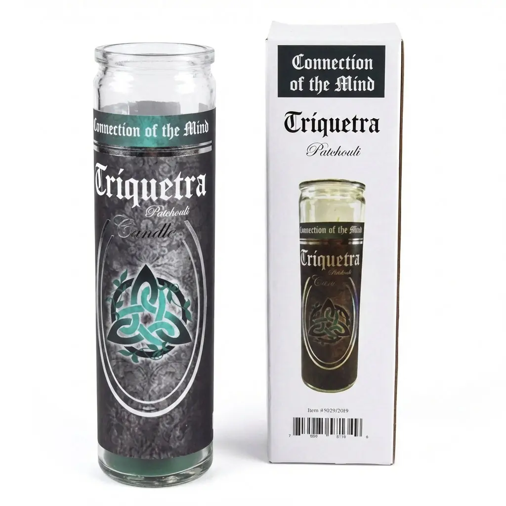 Triquetra Patchouli Jar Candle 90hr — Celtic Knot Eternal Connection Candle