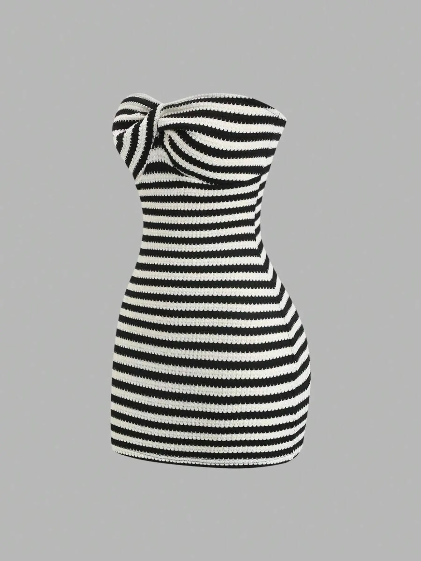Women's Colorblock Striped Backless Sleeveless Knit Crop Top Mini Dress, Casual Chic Fitted, Casual Elegant Dresses, Summer Fashion, Slim Fit, Trendy Ladies', Perfect for Warm Weather, Casual Chic Outfit