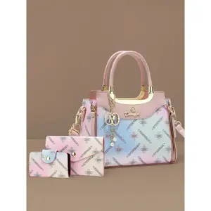 Women's Handbag Set 3-Piece, Multicolor Gradient Crossbody Bag, Multi-Functional Shoulder Bag, Suitable for All Occasions, Mother's Day Gift, Handbag Wallet Set