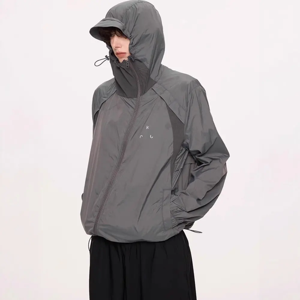 Outdoor Ice Silk, Sun Protection Clothing for Men and Women, Summer Trendy Brand, Loose Fit, Lightweight, Hooded, Jacket, UV Protection, Couple Sun Protection Clothing