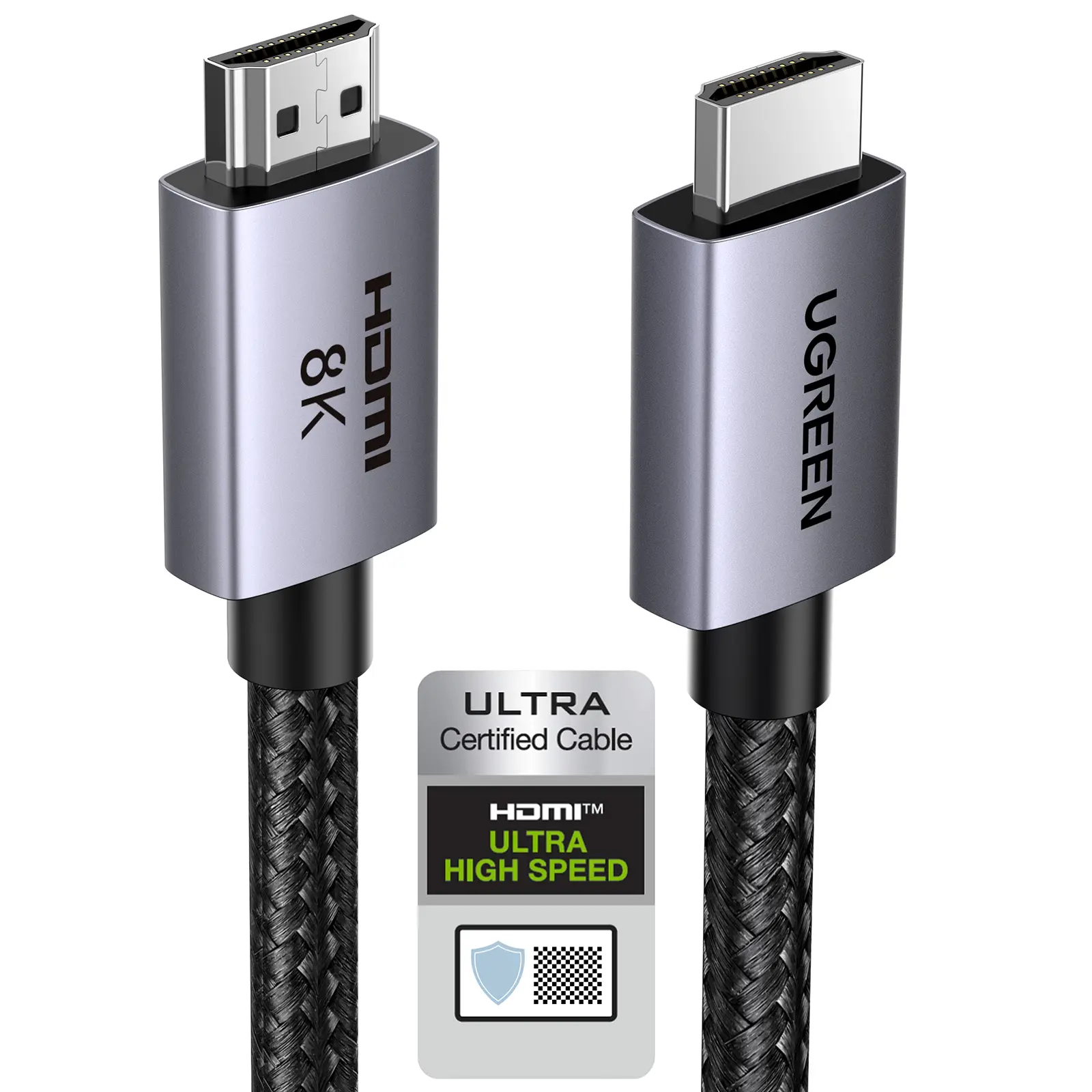 UGREEN 8K HDMI 2.1 Cable 48Gbps 6.6FT, Certified Ultra High Speed HDMI Cord Aluminum, 4K@240Hz 120Hz 10K 8K@60Hz, HDCP 2.2&2.3, eARC HDR 10 Dolby Compatible with PS5/Blu-ray/Roku TV/Switch 2/Mac mini ,Summer Sale