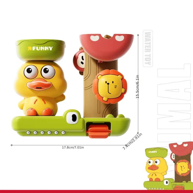 Cute Duck Design Water Toy with Spin Suction Cup - Spraying & Rotating Feature,Multifunctional Interactive Tub Toy, Kids Gift