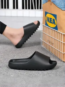 1 Pair Couple Home Beach Slides Slipper EVA One Piece Thick Sole Lightweight Jagged Anti Slip Unisex