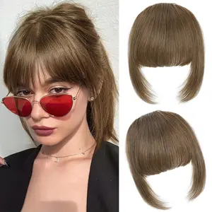 BEFUNNY Clip-In Bangs Made from Real Human Hair, Featuring Natural Black French-Style Fringe with Side Pieces. These Thick, Curved Bangs Are Perfect for Daily Wear, Parties, Or As Christmas Gifts for Women