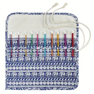 11-piece Tunisian crochet hook set with storage pouch, featuring multi-colored aluminum hooks in sizes 2 mm to 8 mm, ideal for knitting sweaters, socks, DIY crafts, and more—an essential tool for creative projects: crochet hook set
