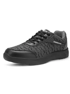 Men's professional bowling shoes (universal), fly-ribbed seamless mesh upper, lightweight breathable knit upper, athletic silhouette, sliding sole, designed for bowling alleys