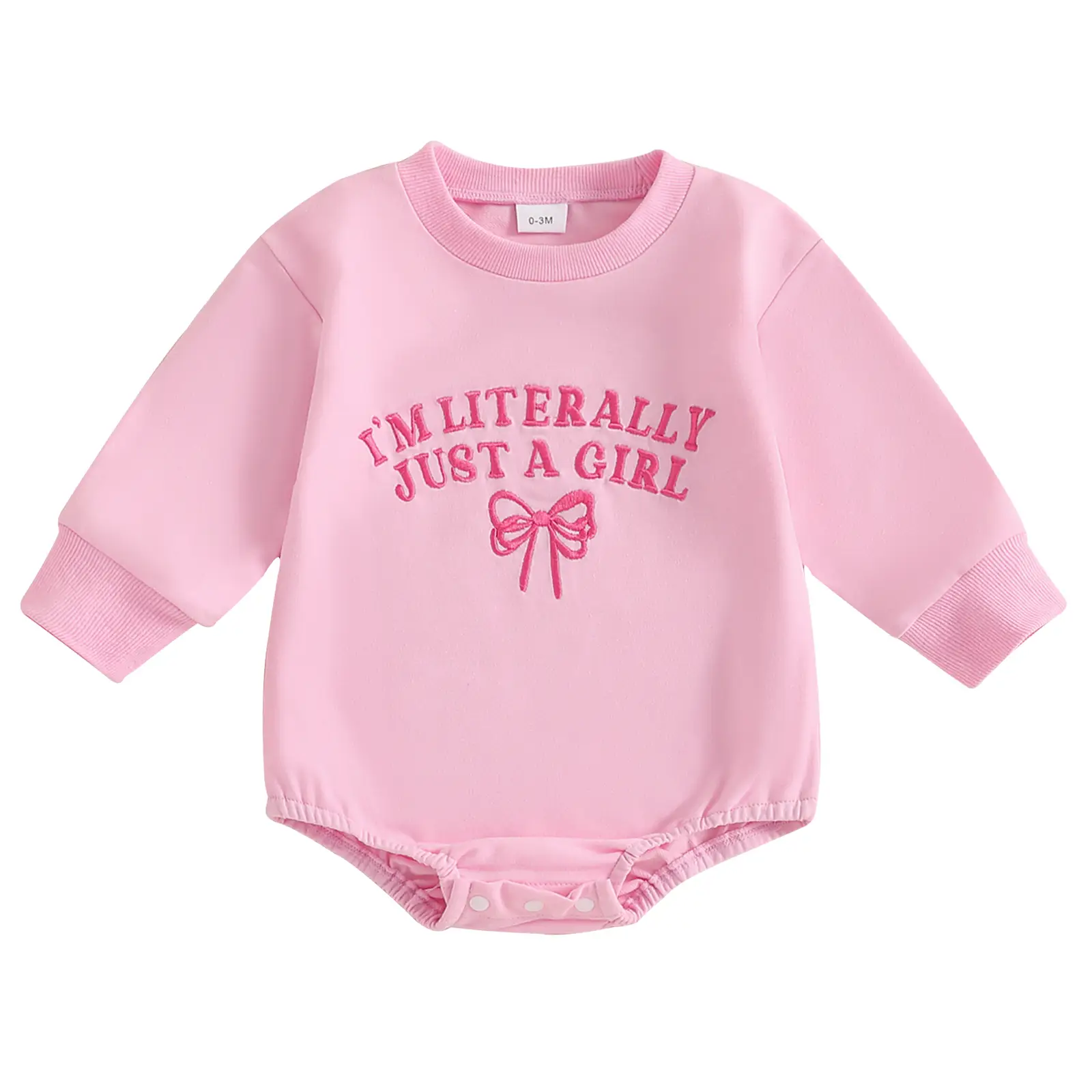 Newborn Baby T Shirt I'm Literally Just a Girl Long Short Sleeve Romper Sweatshirt Bubble Bodysuit Mamas Sidekick Bow Spring Summer Outfit Springtok