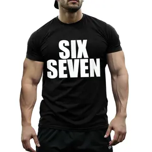 Men's Funny Six Seven Meme T-Shirt - Bold Numerals Graphic Print, Soft Stretch Fabric, Everyday Casual Tee for Parties, Weekend Outings & Relaxed Daily Wear