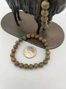8mm Gemstone Bead Bracelets - Unakite