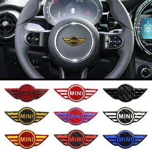 1Pcs Epoxy Resin MINI Logo Car Steering Wheel Center Emblem Badge Sticker Decal Interior Decoration Accessories For Mini Cooper One S JCW Works R50 R52 R53 R55 R56 F54 F55 F56 F60
