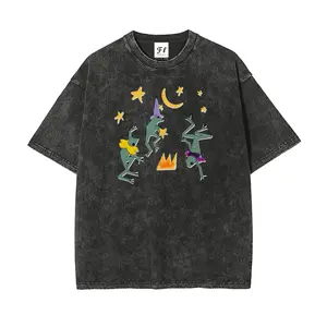 Men's Oversized Short-Sleeve Round Neck Stretch Batik Cotton Graphic T-Shirt - Menswear Casual Fabric, Super Soft, Pre-Shrunk, S-5XL Retro Streetwear Tops (Unisex Fit)