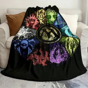 Printed flannel throw blankets MTG Faded Guild Stylish blankets All Season Blanket Great for bedroom beds sofas picnics and travel throws Cozy Chic Blanket