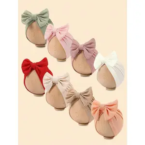 8 Colors Spring and Autumn Embroidered Headband Hat with Bow Decoration 1-12 Months Baby, Bow Hair Accessories Girls, Children's Hair Accessories, Cute Decorative Baby Products, Children's Hair Accessories, Headbands, Girls' Hair Accessories