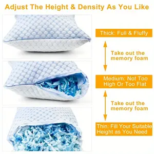 Cooling Memory Foam Pillow Ventilated Soft Bed Pillow w/ Cooling Gel Infused Memory Foam Queen Size