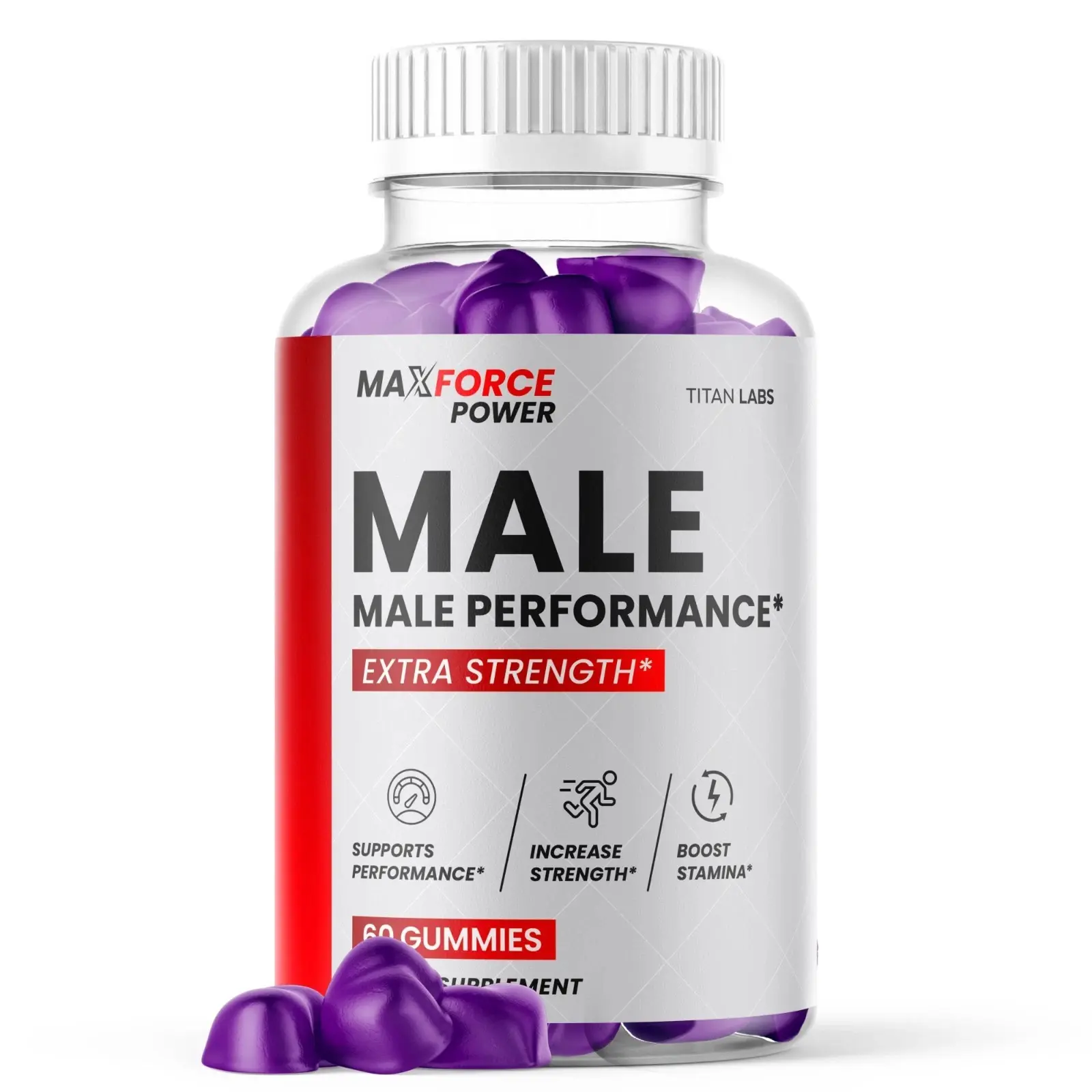 (1 Pack) Max Force Daily Men's Supplement 60 Gummies