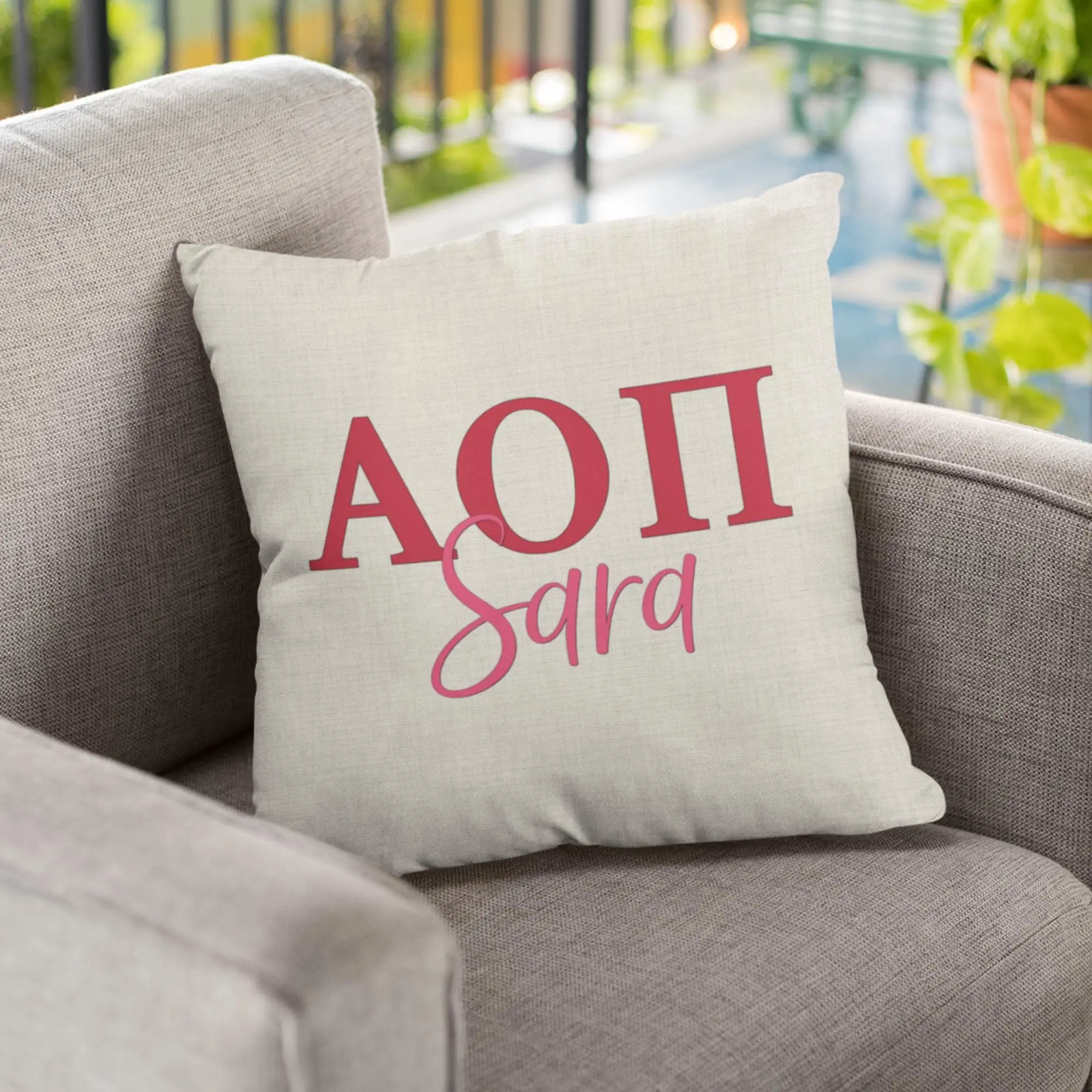 Alpha Omicron Pi Sorority Pillow - Perfect Custom Big Little Gift!