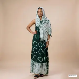 Women's Summer Backless Dera Dress, Tropical Style, Elegant Design with Matching Shawl