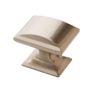 Amerock 5000010 1.25 Dia. x 1.12 in. Candler Rectangle Cabinet Knob, Satin Nickel - Pack of 5