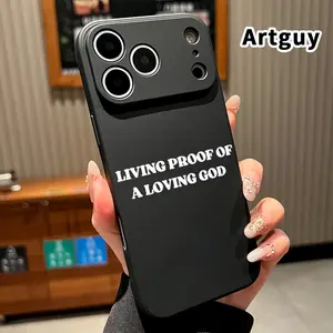 Straight Edge Phone Case for iPhone 17 16 Pro Max 15 Plus 14 13 12 11 Air XS XR E Divine Living Proof Pattern Pocket-Friendly Shockproof Silicone Protective Soft Case