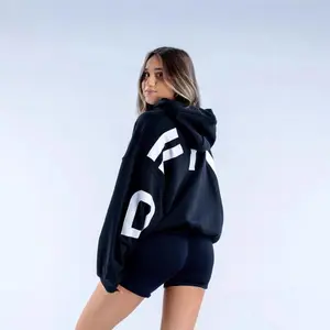 European and American Cross-Border Letter Hooded Fleece Women's Sweatshirt Winter Street Casual Warm Sweatshirt Womenswear Style