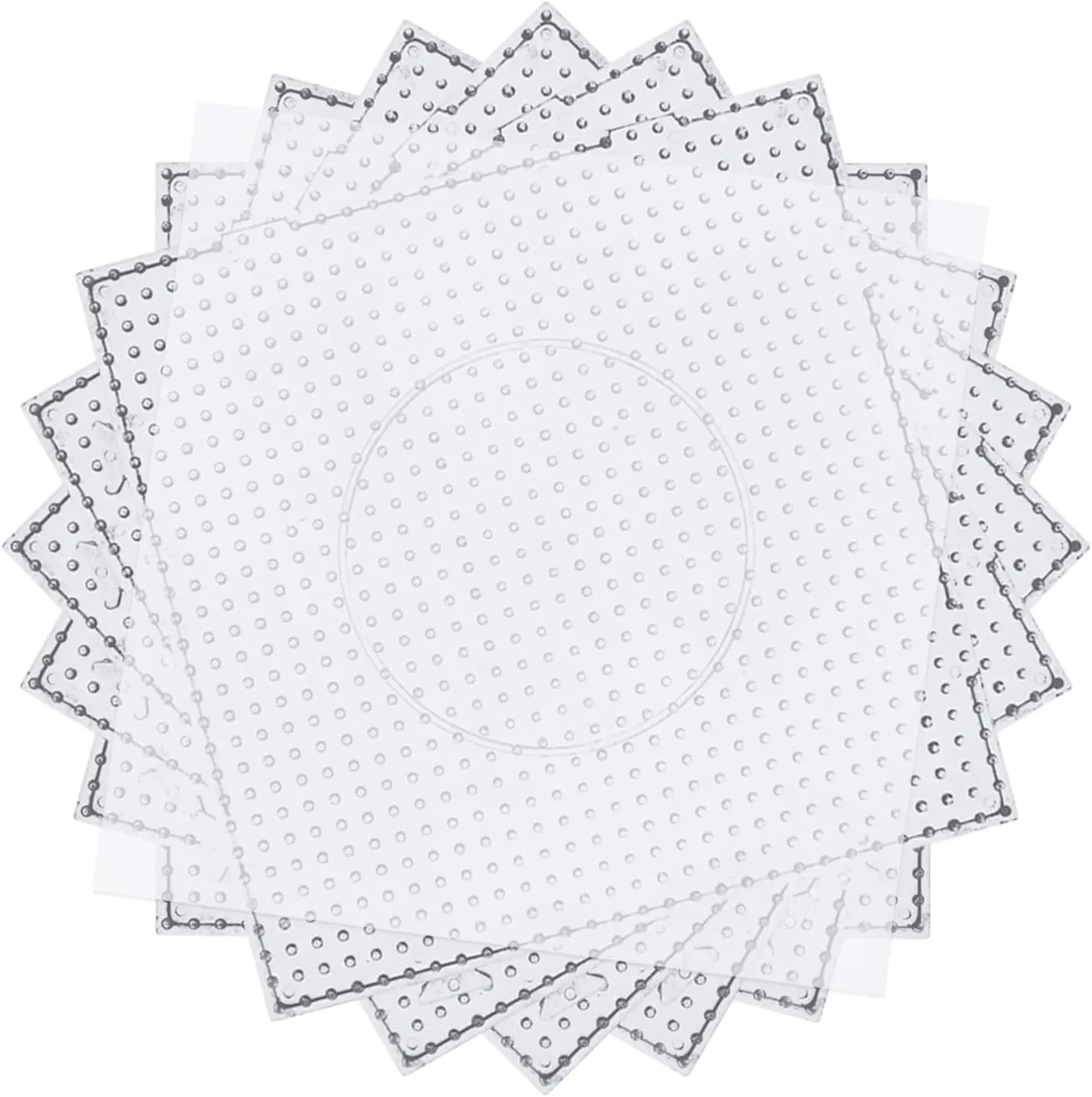 Fuse Beads Pegboards Kits, 6 PCS 5mm Plastic Beads Boards with 4 PCS Ironing Paper, Large Square Clear Beads Pegboards for Kids Craft Beads, DIY Craft Beads