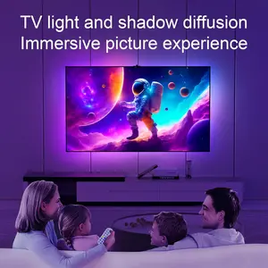 Smart TV Backlight LED Sync Lights for 55-65 Inch TVs, USB Powered Music Sync with Multiple Scene Modes, Ideal for Gaming and Display