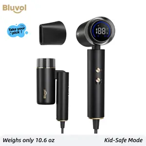Bluvol T10 Apex Travel Foldable Pocket Hair Dryer AquaGlow Ionic Kid-Safe Lightweight Portable High Speed Dryer with Concentrator for Gym & Travel Essentials