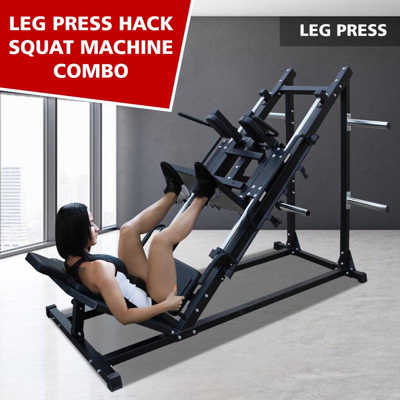 Leg Press Hack Squat Machine, Professional Adjustable Leg Press Machine for Home Gym with Linear Bearing, Specialty Hack Squat Machine for Full Lower Body Workout with Weight Storage Fitness. Exercise.