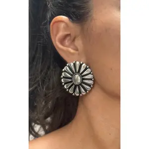 Lita round statement earrings