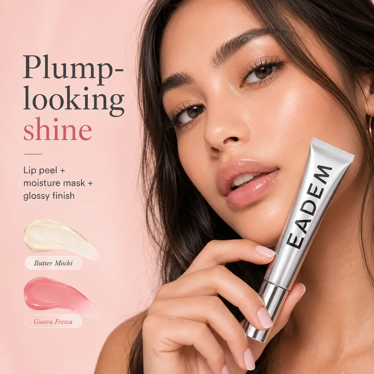 EADEM Le Chouchou Lip Softening Balm, Hydrating Glossy Lip Treatment with Metal Applicator, Butter Mochi & Guava Fresca, 0.49 oz