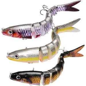 Multi Jointed Swimbaits Topwater Fishing Lures, Slow Sinking Bionic Lifelike Baits for Bass Trout Freshwater and Saltwater Soft Crawfish Fishing Lures Set fishhooks