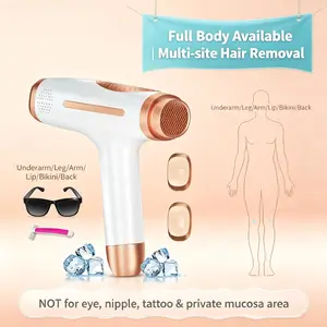 IPL Hair Removal Device, Summer Skin Prep Hair Reduction Tool with Ice Cooling, Auto Flash Full Body Beauty Device