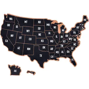 Frameless Cork Board Map of The United State, 14" X 11" Bulletin Boards for Walls, Travel  Map for Office, School and  (-MAP-2636,NO)