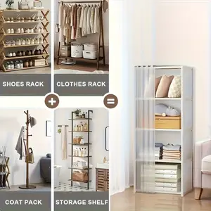 Lightweight and dustproof storage cabinet for home organization and storage. A simple and beautiful high-load-bearing shelf. A multi-functional and large-capacity storage cabinet suitable for living rooms, bedrooms, and balconies.