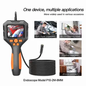 Handheld Borescope Inspection Camera with Screen, 1080P HD 8mm Waterproof Endoscope Camera, 2M Snake Camera for Auto Repair, Pipes, Drains, AC Vents & Tight Spaces