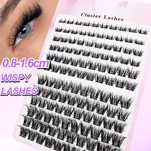 Natural Look Cat Eye Lashes, Fine Soft Fake Mink Eyelashes, Pointed Tip Design, Perfect for Daily Wear, 120 Cluster False Eyelashes