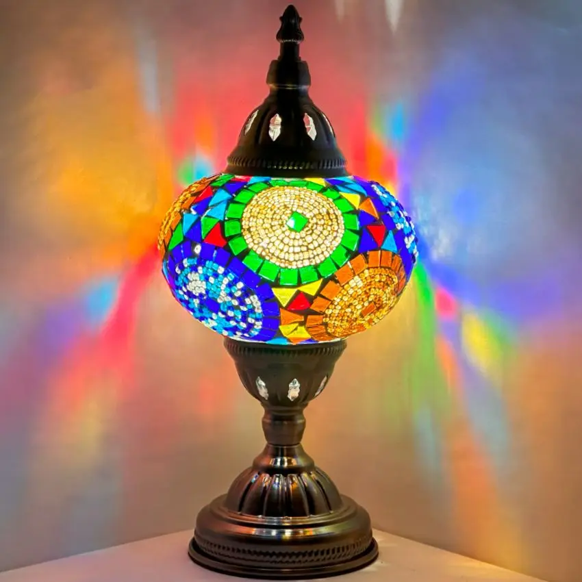 Sunflower Symphony: Multicolor Moroccan Mosaic Lamp