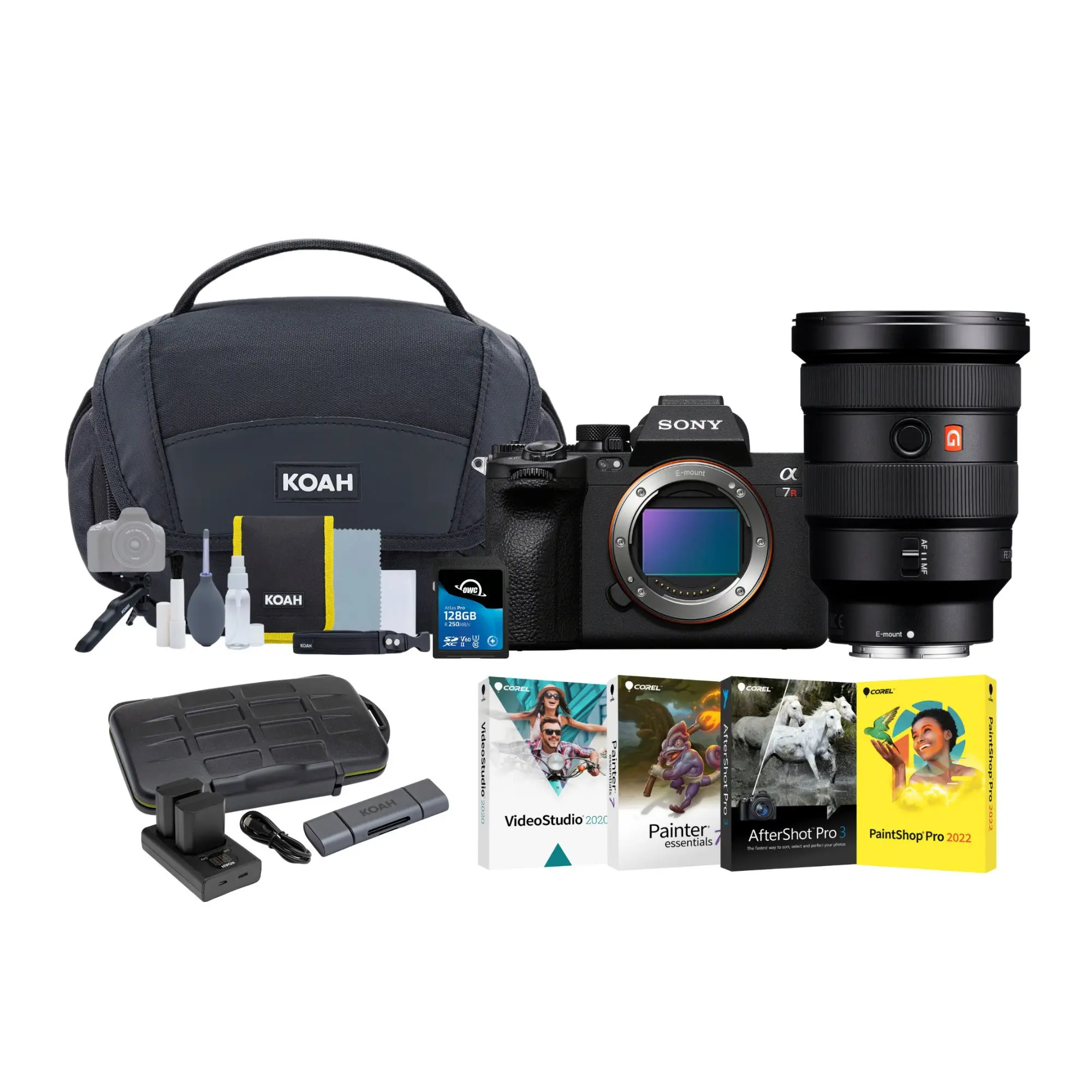 Sony a7R V Mirrorless Camera Bundle with 16-35mm f/2.8 GM Lens, Handheld Gadget with Rechargeable Feature and Memory Card Compatibility
