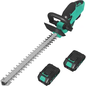 22.4'' Hedge Trimmer Cordless, Shrub Trimmer Electric Handheld Bush Clipper 3000RPM, Brushless Motor Double-Sided Dual Action Blades, 2/3'' Blade Gap, 2 * 2.0Batteries & Charger
