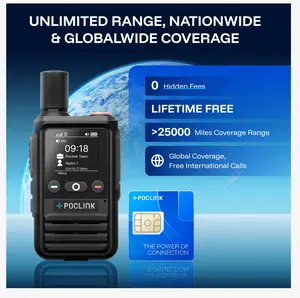 Poclink POC-1 Lite, Global Walkie Talkies, 4G LTE Unlimited Range, POC Two-Way Radios with Bluetooth & APP, Rechargeable Nationawide Walkie Talkies