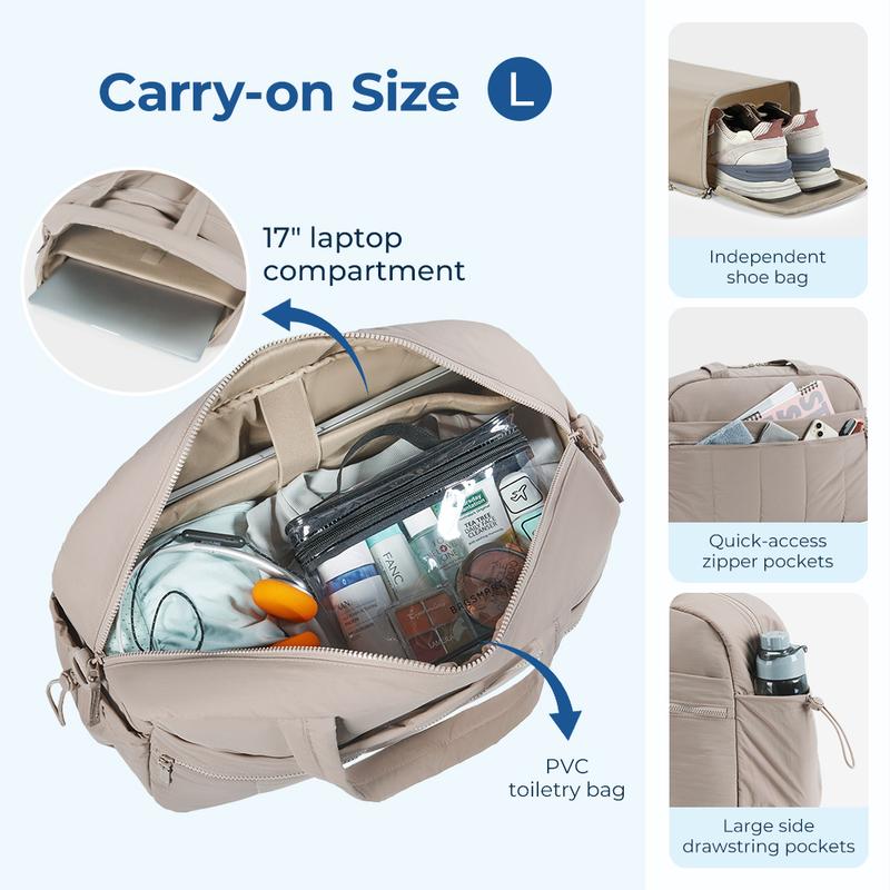 BAGSMART Puffy Water-Resistant Gym Travel Duffel Bag for Women with Wet Pocket, Carry on Weekender Bags, Water Resistant Workout Bag Sports Gym er Bags, Water Resistant Workout Bag Sports Gym TikTokShopHolidayHaul