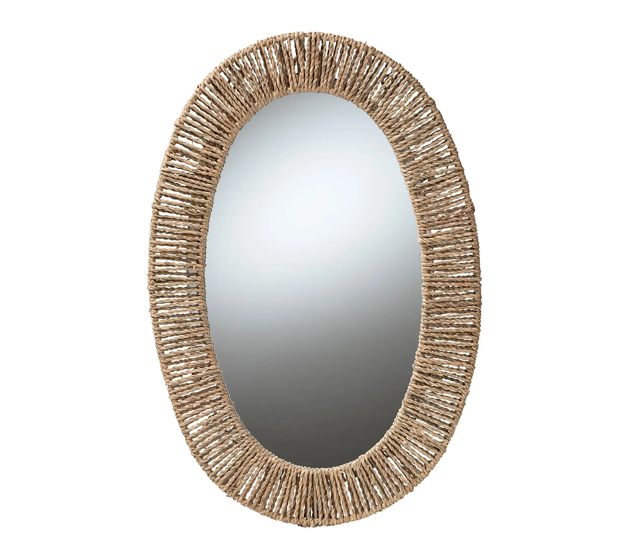 bali & pari Elwyn Metal Natural Seagrass Wall Accent Mirror