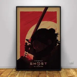 Ghost of Tsushima Poster, Jin Sakai Wall Art, Home Decor, Kraft Paper Print, Gift Poster, Game Poster (Number 04)