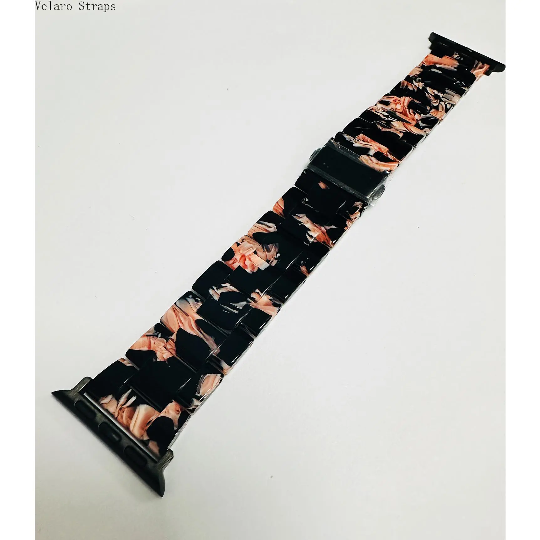 Colorful Patterned Ceramic Resin Watch Band, Glossy Transparent Link Bracelet with Secure Buckle for Multi-Size 38mm-49mm Wearable Accessories, 42/44/45/49Mm, Smart Watches, Multi-Size Fit, Fade-Resistant