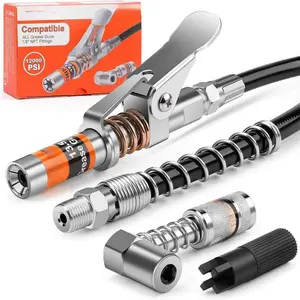 Quick Release Grease Machine Coupler Set Car Repair Tool Automotive Maintenance Tools with 90 °   Grease Coupler Adaptor for Tight Spaces