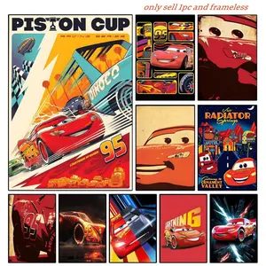 Speedy Lightning Mc Queen Classic Poster Decorative Art Sticky Wall Art Printing Waterproof Modern Aesthetic Home Living Bedroom Decor Trendy Room Decoration Gift Durable High Quality