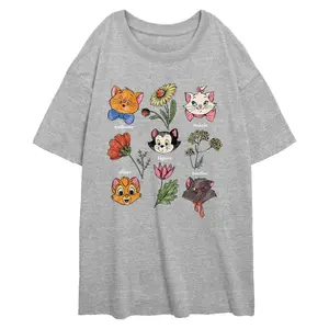 Junior's Aristocats Floral Kitties T-Shirt